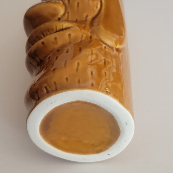 Hawaiian Polynesian Tiki Mug Cup  Vase Brown Barware Glazed  6.5" tall - Picture 8 of 8